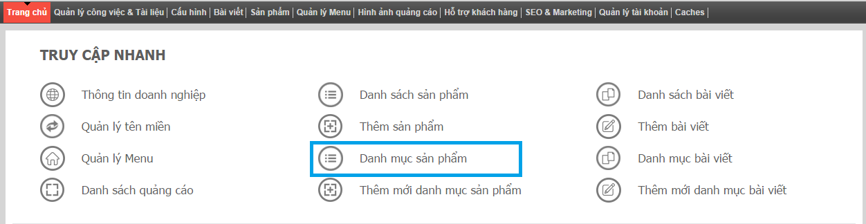 Tạo danh mục sản phẩm